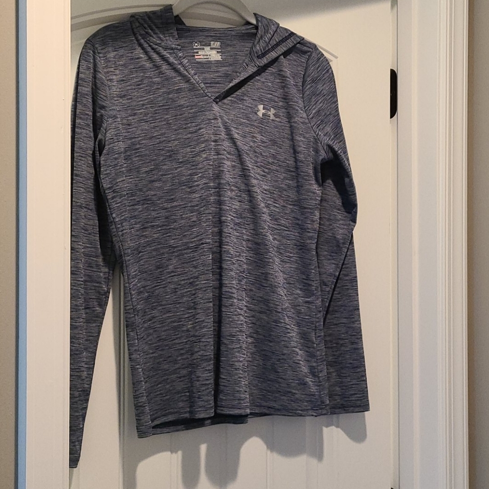 Under Armour Heather Blue Hoodie - Heat Gear